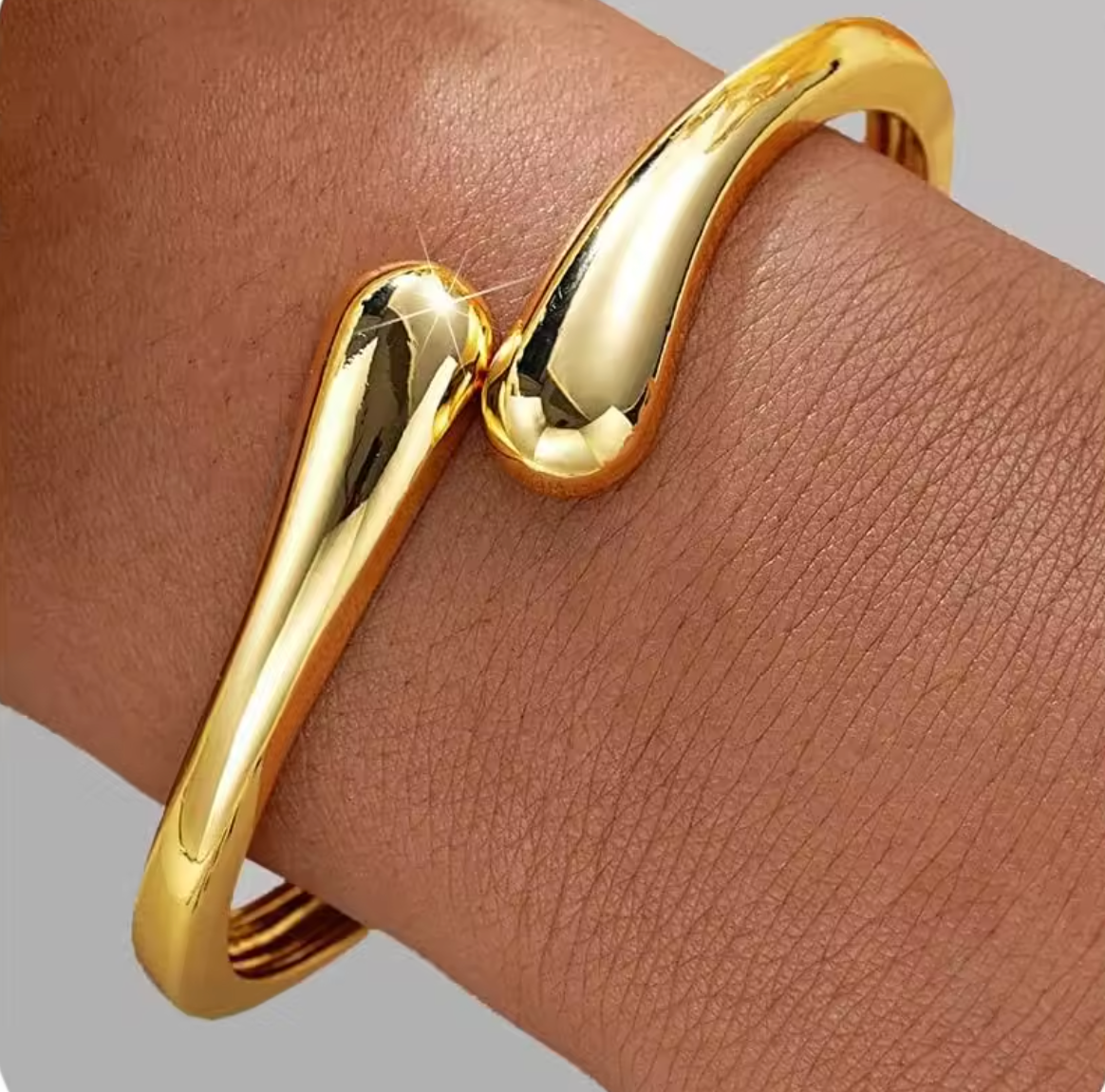 Trendy Chunky Gold Twist Cuff Bangle Bracelet