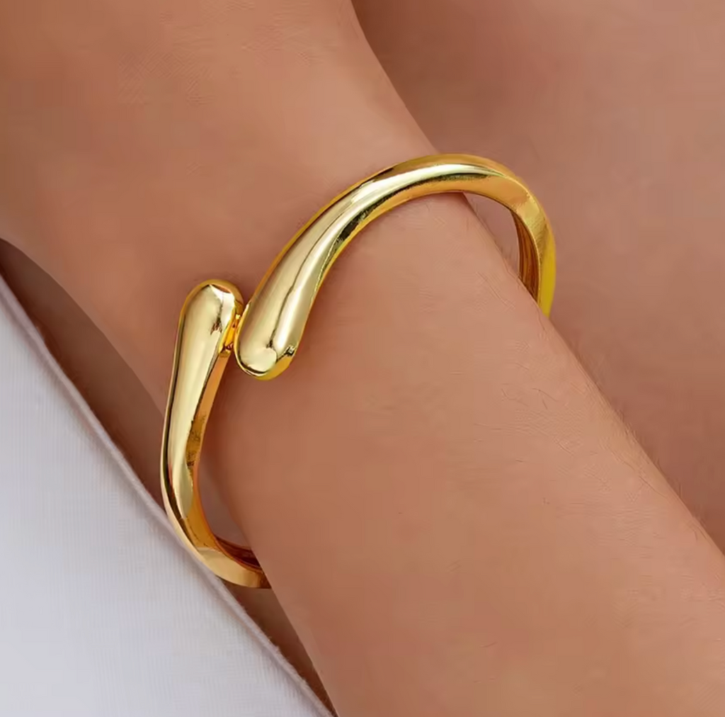 Trendy Chunky Gold Twist Cuff Bangle Bracelet