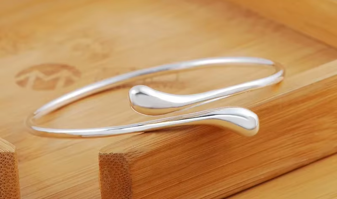 925 Sterling Silver Water Drop Bracelet for Women