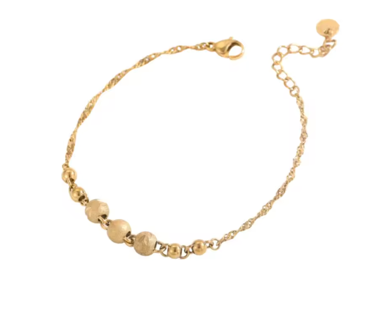 Gold Plated Titanium Steel Beaded Bracelet for Women