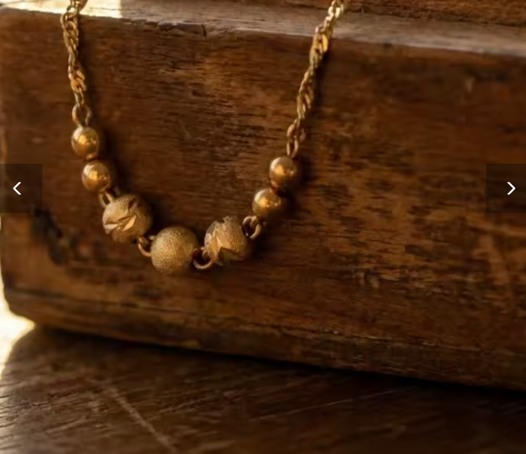 Gold Plated Titanium Steel Beaded Bracelet for Women