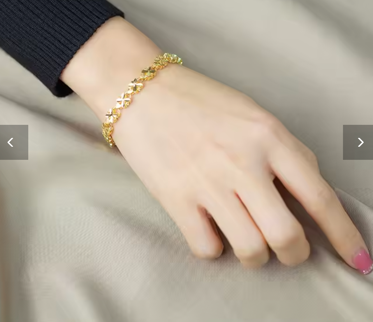 Lucky Gold Four Leaf Clover Bracelet for Women