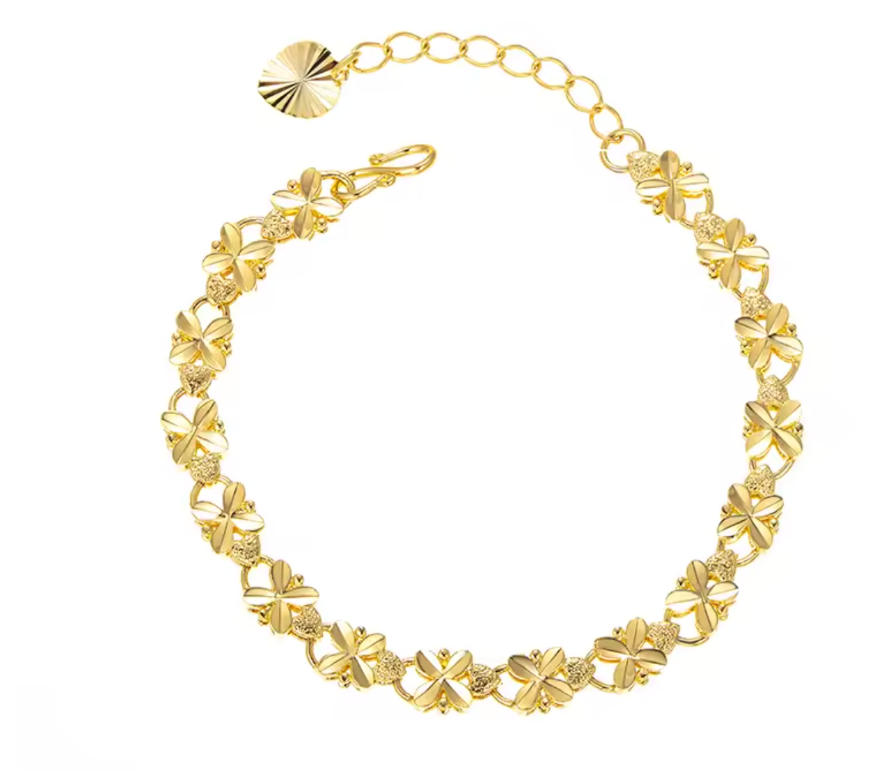 Lucky Gold Four Leaf Clover Bracelet for Women