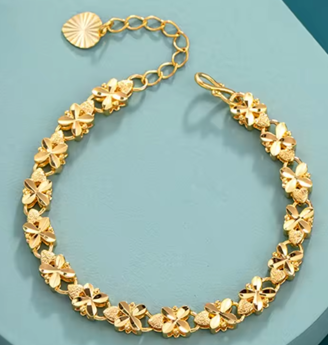 Lucky Gold Four Leaf Clover Bracelet for Women