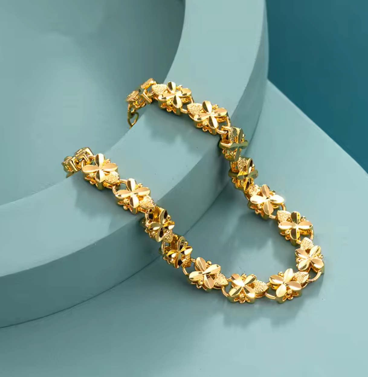 Lucky Gold Four Leaf Clover Bracelet for Women