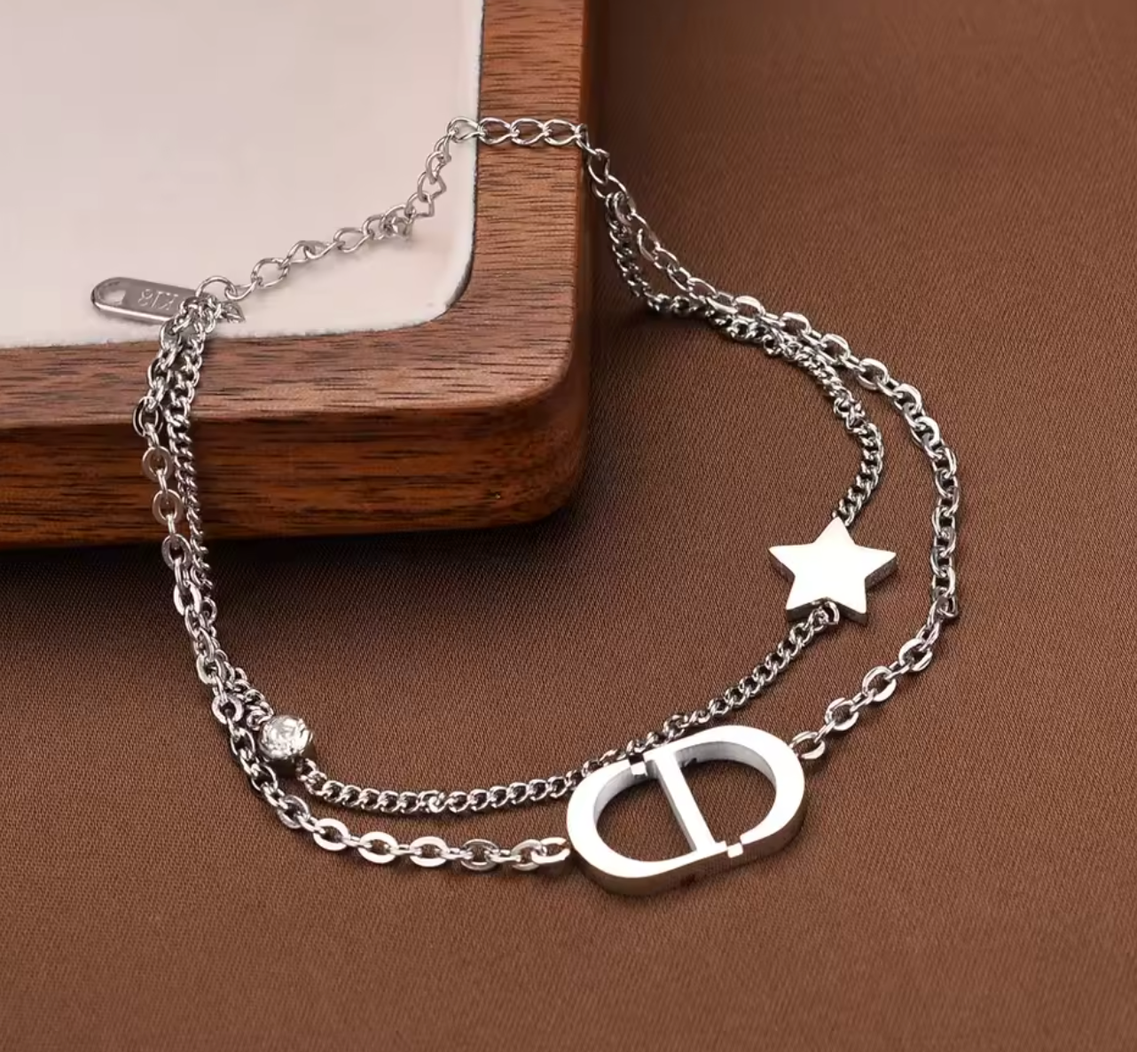 Fashionable Titanium Steel Double Layer Bracelet for Women